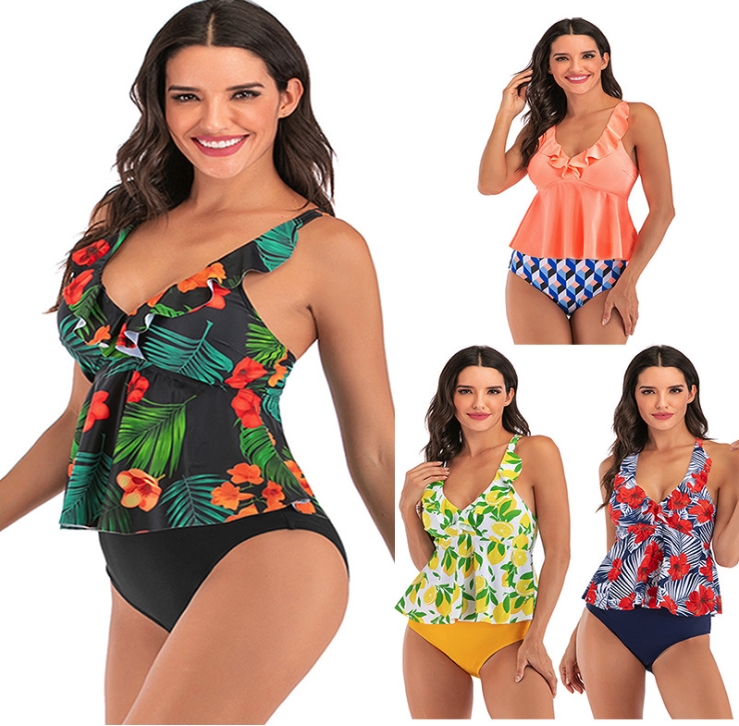 High Waist Swimwear Women Bikini 2020 Swimsuit Leaf Print Bikini Set Ruffle Biquini Tropical Beach Wear, Look picture
High Waist Swimwear Women Bikini 2020 Swimsuit Leaf Print Bikini Set Ruffle Biquini Tropical Beach Wear, Look picture