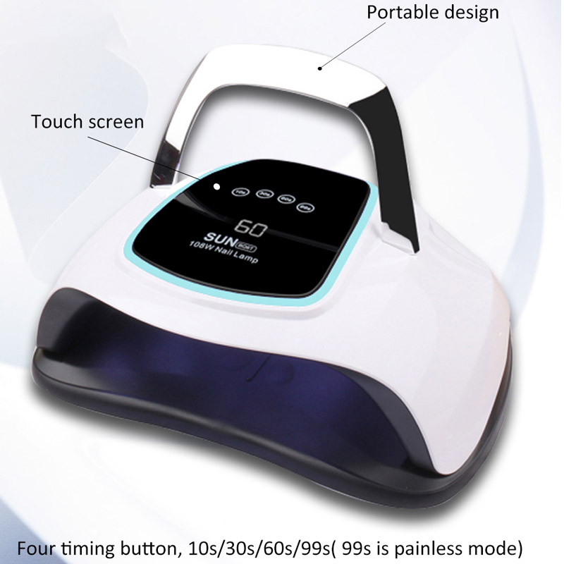 108W LED Nail Lamp Nail Dryer For Drying All Kinds of Gel Polish 10s/30s/60s/99s Timer Setting Portable Manicure Tools, Bq6t
108W LED Nail Lamp Nail Dryer For Drying All Kinds of Gel Polish 10s/30s/60s/99s Timer Setting Portable Manicure Tools, Bq6t