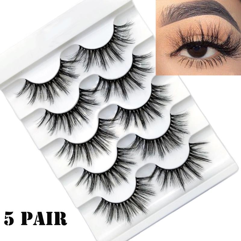 5 Pairs Natural Long Full Volume 3D/5D Faux Mink Hair False Eyelashes Wispies Fluffy Lashes Extension Eye Makeup Tools Handmade
5 Pairs Natural Long Full Volume 3D/5D Faux Mink Hair False Eyelashes Wispies Fluffy Lashes Extension Eye Makeup Tools Handmade
