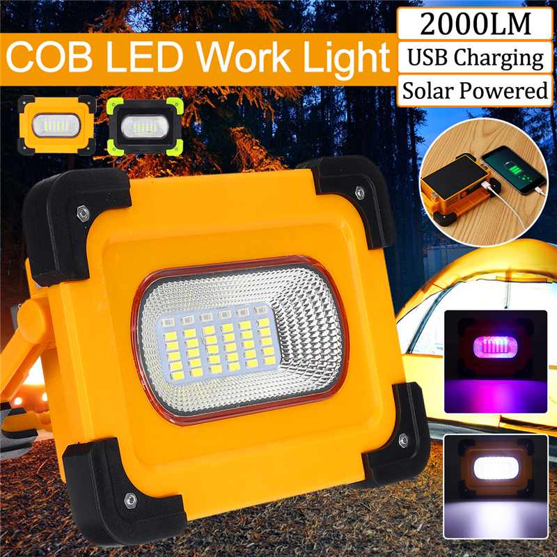 2000lm Led Portable Spotlight Super Bright COB Led Work Light USB & Solar lamp Rechargeable for Outdoor Lamp
2000lm Led Portable Spotlight Super Bright COB Led Work Light USB & Solar lamp Rechargeable for Outdoor Lamp