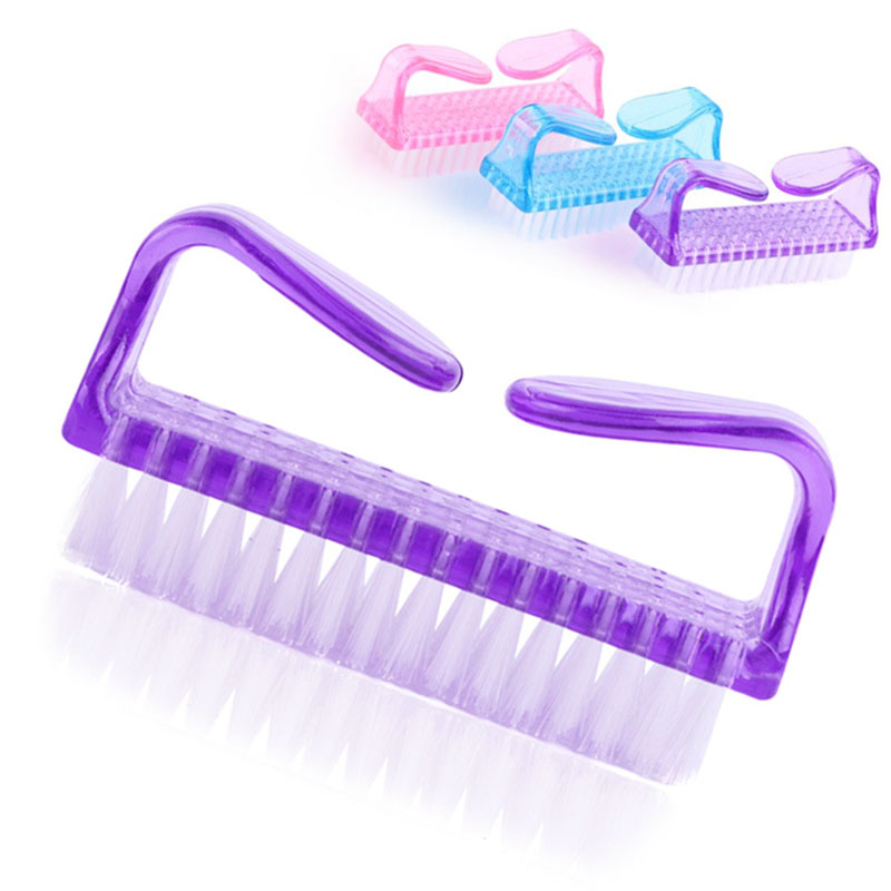 Plastic Manicure Pedicure Brush Nail Cleaning Tools Soft Remove Dust Brushes Nail Care Accessories Portable Calf Horn Brush Nails Tools