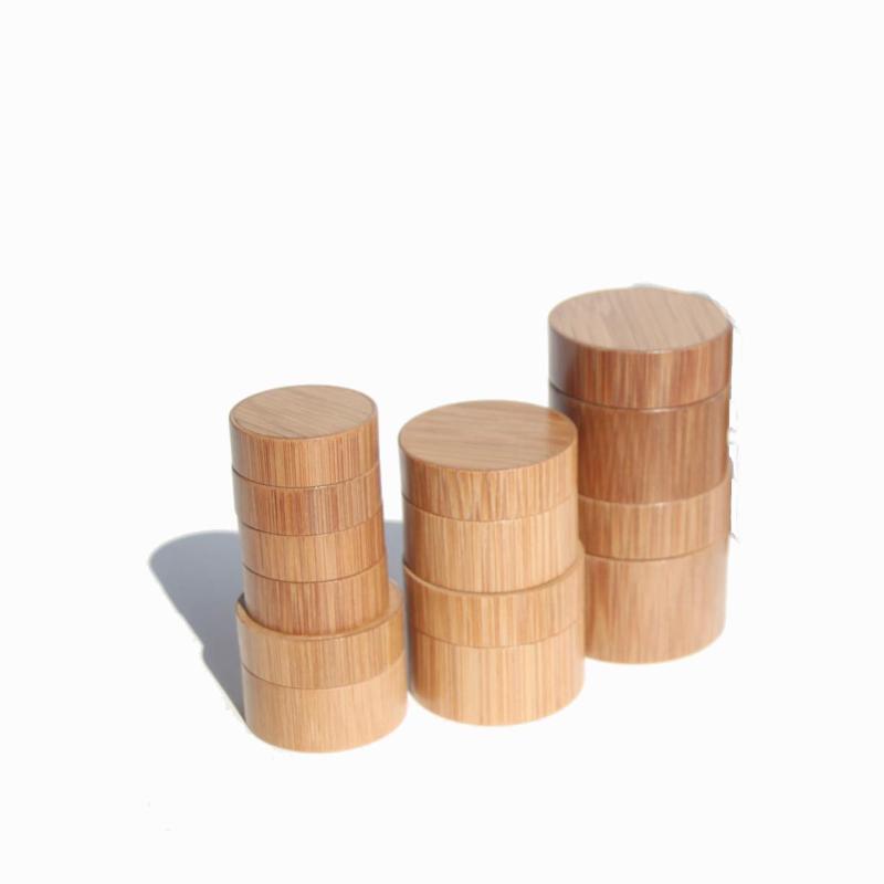 Storage Bottles & Jars 10pcs Natural Bamboo Cosmetic Jar Sample Containers Environmental Packing Material 3g 5g 10g 15g 20g 30g 50g P240