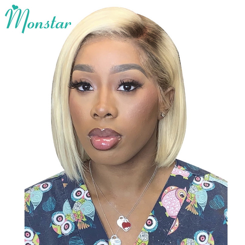 Monstar Blonde Ombre Colored 13*6 Short Bob Lace Front Human Hair Wig For Black Women 8 - 16 inch European Remy Straight 613 Wig
Monstar Blonde Ombre Colored 13*6 Short Bob Lace Front Human Hair Wig For Black Women 8 - 16 inch European Remy Straight 613 Wig