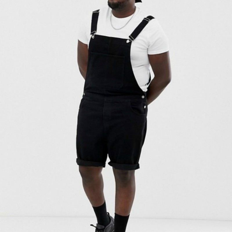 Mens Straight Overalls 2020 Summer Fashion Biker Shorts Distressed Cotton Work Clothes Pocket Black Short Jeans Men Slim Fit 3XL