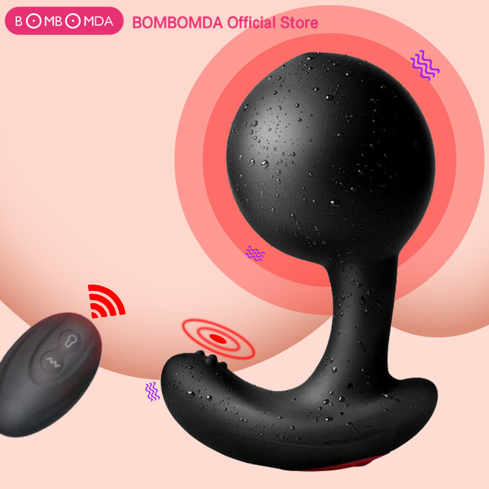Inflatable Huge Anal Dildo Vibrator Wireless Remote Control Male Prostate Massager Big Butt Plug Anal Expansion Sex Toys For Men T200713