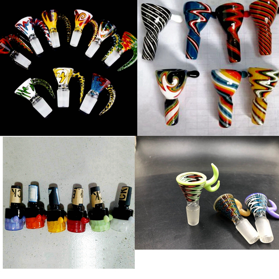 New Arrived Colorful 14mm bowl and 18mm glass bowl Male Joint Handle Beautiful Slide bowl piece smoking Accessories
New Arrived Colorful 14mm bowl and 18mm glass bowl Male Joint Handle Beautiful Slide bowl piece smoking Accessories