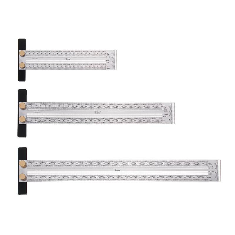 High Precision Scale Ruler T-type Hole Ruler Stainless Woodworking Scribe Drawing Mark Line Gauge Carpenter DIY Measuring Tool
High Precision Scale Ruler T-type Hole Ruler Stainless Woodworking Scribe Drawing Mark Line Gauge Carpenter DIY Measuring Tool