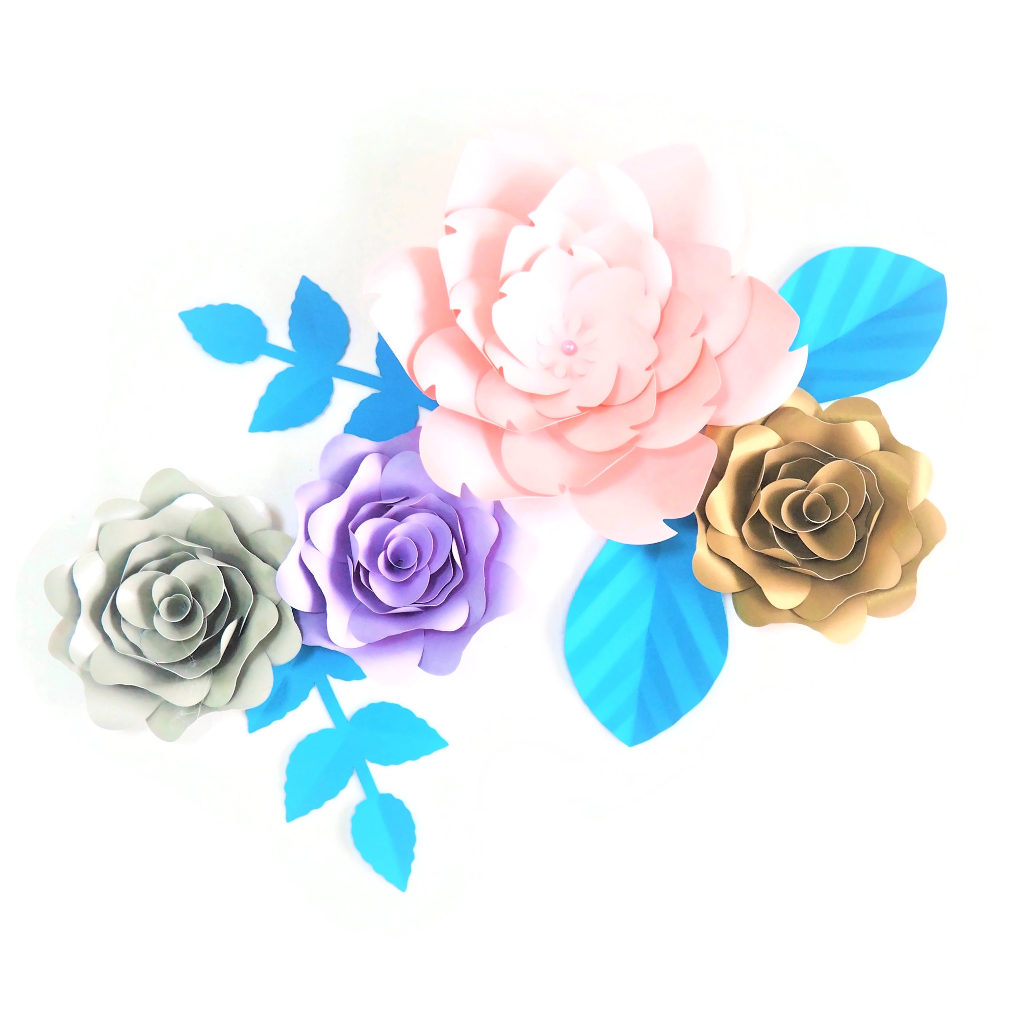 DIY Artificial Flowers Fleurs Artificielles Backdrop Giant Paper Rose 4PCS + 4 Leaves For Wedding Party Decoration Baby Shower Paper Flower, As picture
DIY Artificial Flowers Fleurs Artificielles Backdrop Giant Paper Rose 4PCS + 4 Leaves For Wedding Party Decoration Baby Shower Paper Flower, As picture