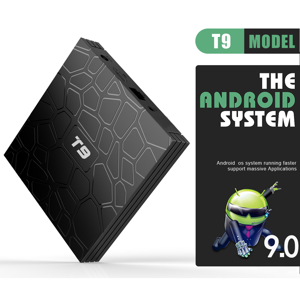 Original T9 Android 9.0 TV Box 4GB 64GB RK3318 4k Stronger 2.4G 5G Wifi Bluetooth 4.0 Set Top Box