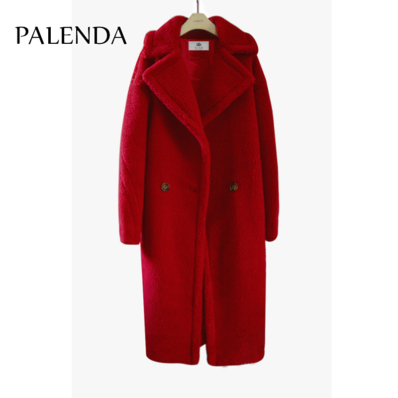 SHIP NOW new teddy faux long women lamb fur 10 color thick coat T200506