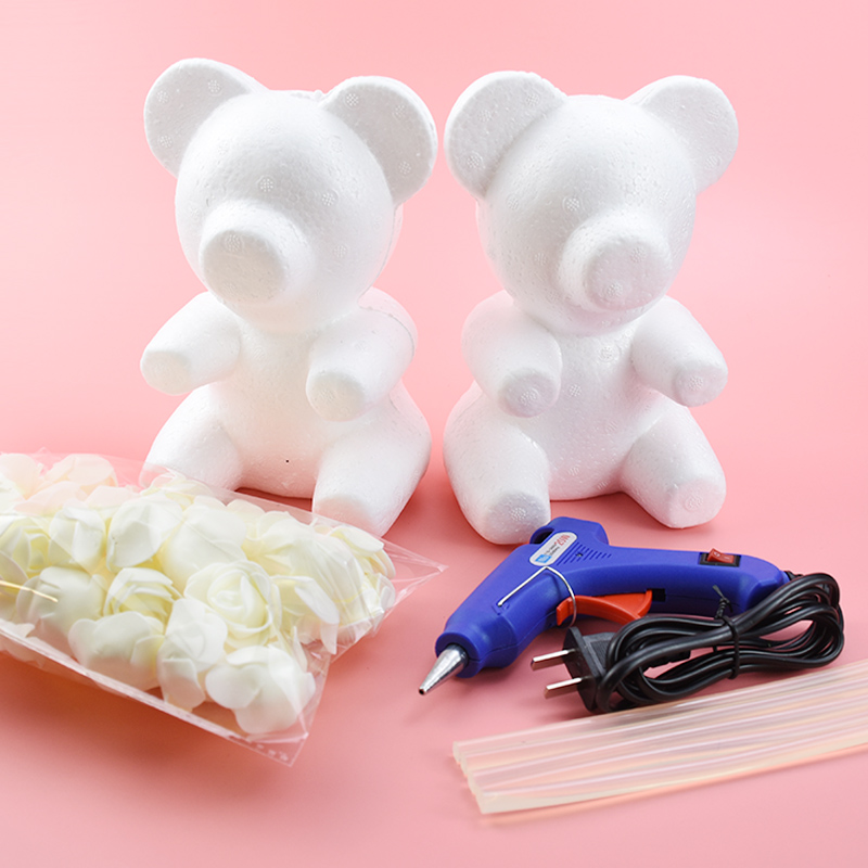 1pcs 20cm/30cm Artificial Flowers Foam teddy bear of roses Mold DIY Gifts Polystyrene Styrofoam wedding Valentine's Day present