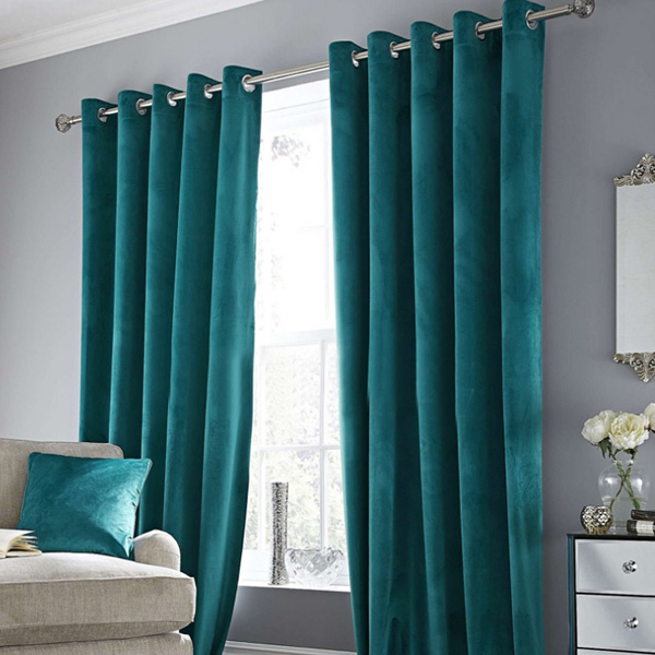 High Shading Solid Color Luxury Velvet Blackout Windows Curtain Drape Panel For Living Room Bedroom Interior Home Decoration