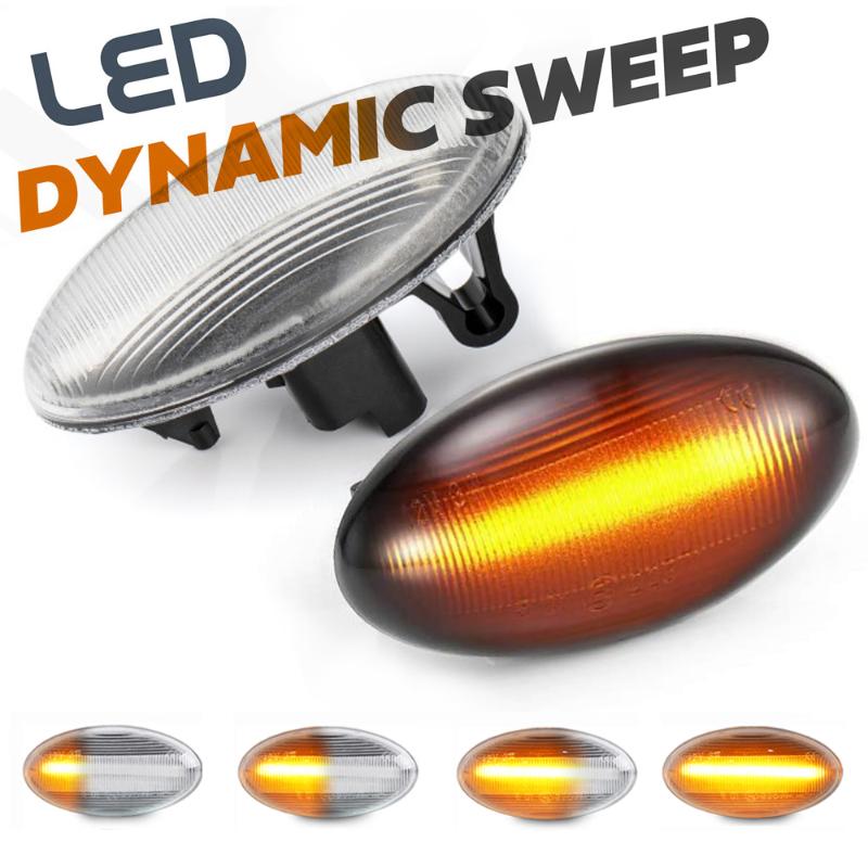 

2x LED Turn Signal Side Marker Light Lamp Blinker For 107 206 207 307 407 Partner Expert Traveller 607 1007 108, As pic