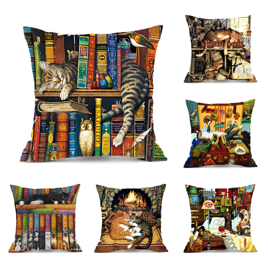 YWZN Cute Cartoon Cat Cushion Cover Cotton Linen Pillow Case Cat Pillow Cover Sofa Decorative Pillowcase Cushion Cover
YWZN Cute Cartoon Cat Cushion Cover Cotton Linen Pillow Case Cat Pillow Cover Sofa Decorative Pillowcase Cushion Cover