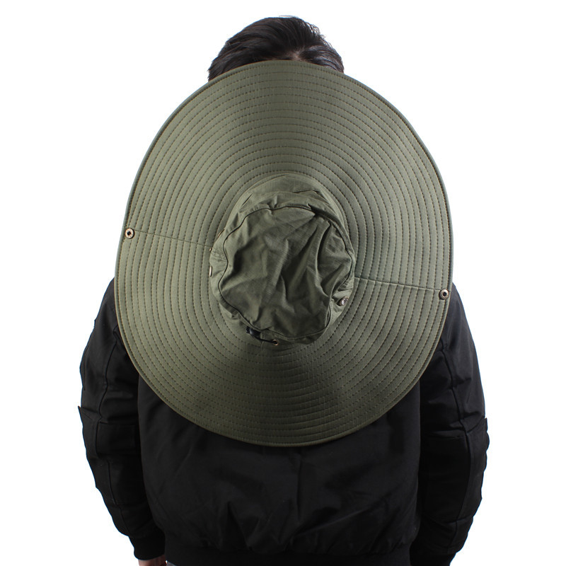 16cm Long Wide Brim Sun Breathable Safari Men Women Boonie Summer UV Protection Cap Hiking Fishing Bucket Hat Beach Y200619