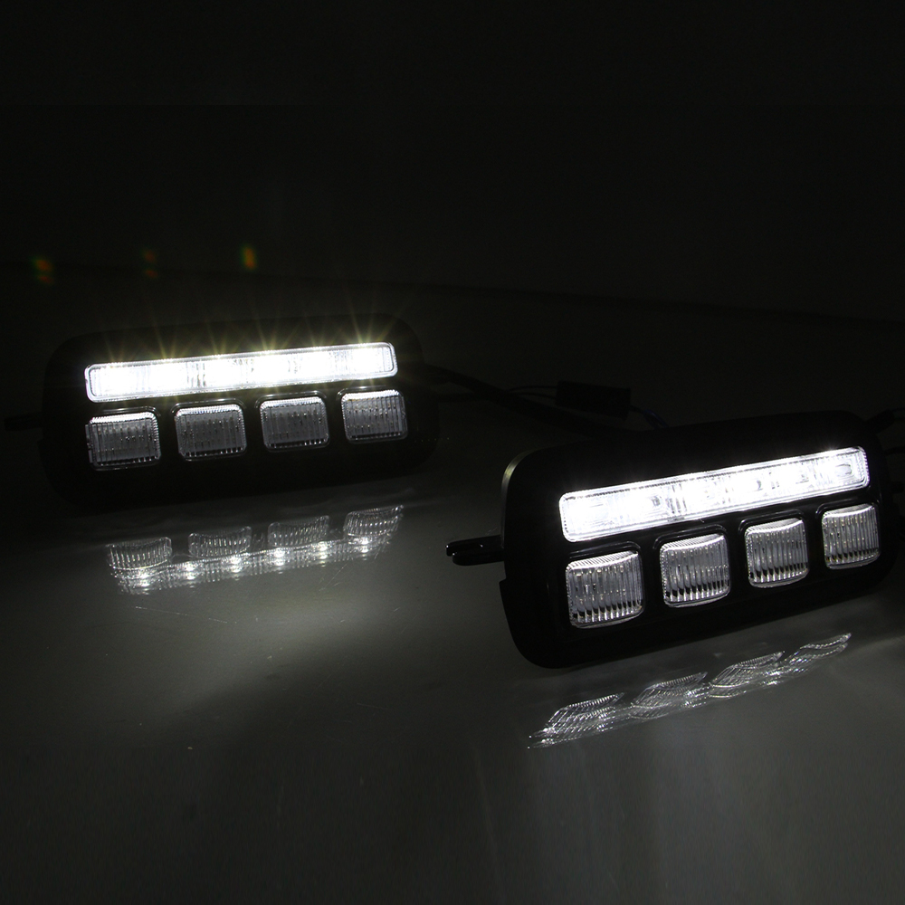 2PCS for Lada Niva 4x4 1995-2019 with Running Turn Signal Light Lamp DRL Accessories LED Daytime Running Lights