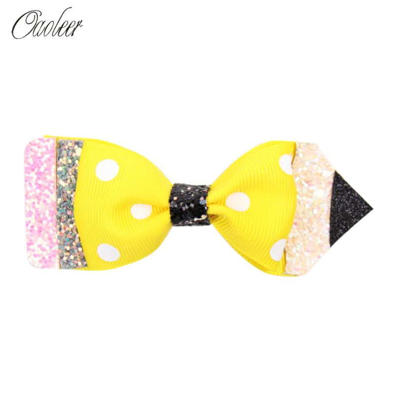 10CM Back to School Hair Bows for Students Dot Print Barrettes Glitter Pencil Hairgrips for Girls Handmade Kids Hair Accessories, Blue
10CM Back to School Hair Bows for Students Dot Print Barrettes Glitter Pencil Hairgrips for Girls Handmade Kids Hair Accessories, Blue