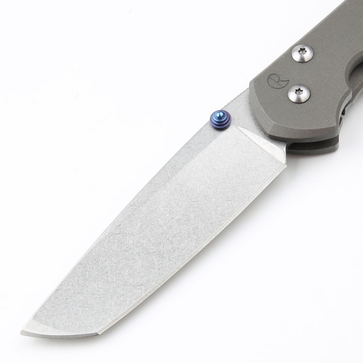 2020 CR Knives Large Sebenza 21 Pocket Folding Knife D2 Tanto Point Stone Wash Blade CNC TC4 Titanium Alloy Handle With Leather Sheath