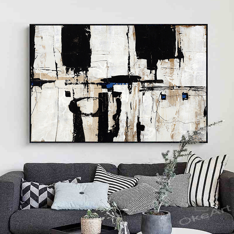 New Arrivals Hand-painted Contemporary Wall Art Black and white Abstract Oil Painting on Canvas Interior Design Art OilPainting
New Arrivals Hand-painted Contemporary Wall Art Black and white Abstract Oil Painting on Canvas Interior Design Art OilPainting