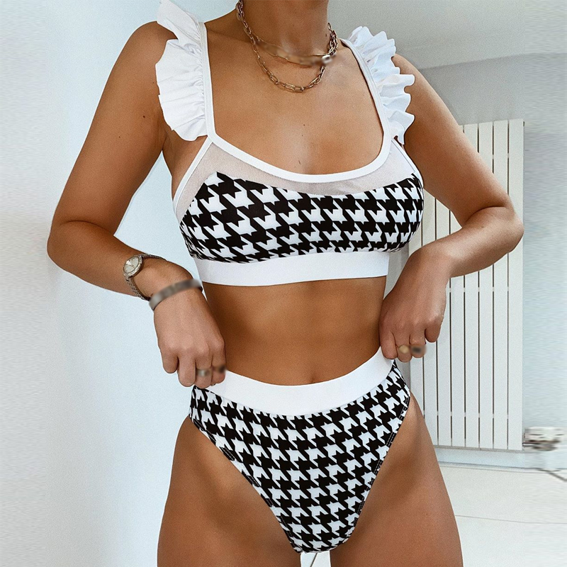 High Waist Swimsuit Female Plaid Mesh Bikini Set 2020 Ruffle Swimwear Women Transparent Bathing Suit Vintage Biquini
High Waist Swimsuit Female Plaid Mesh Bikini Set 2020 Ruffle Swimwear Women Transparent Bathing Suit Vintage Biquini