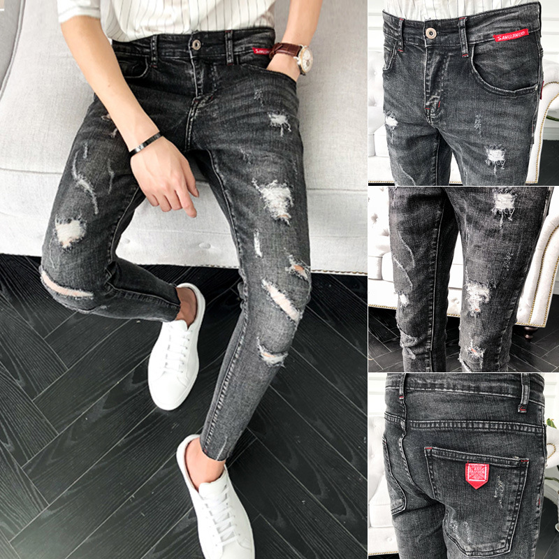 Wholesale 2020 Summer teenagers Stretch beggar broken Ripped hole Denim jeans male spirit guy social people feet pants homme, Blue
Wholesale 2020 Summer teenagers Stretch beggar broken Ripped hole Denim jeans male spirit guy social people feet pants homme, Blue
