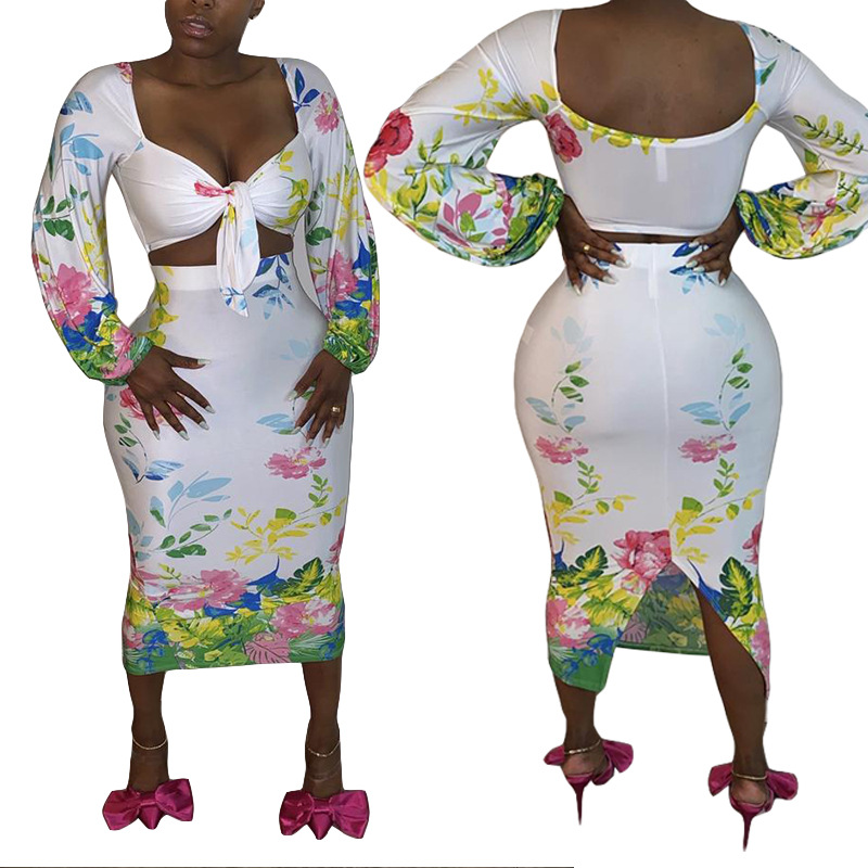 2020 Summer Women Suit Sexy Style Model Solid-color Floral Print Lace Up Spaghetti Strap Crop Tops & Skirt Two Piece Set, White
2020 Summer Women Suit Sexy Style Model Solid-color Floral Print Lace Up Spaghetti Strap Crop Tops & Skirt Two Piece Set, White