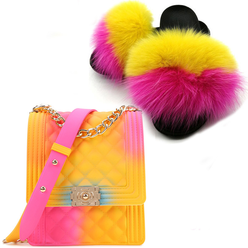 Factory Direct Wholesale Women Fox Fur Slippers and Purse Fur Slides handbag Fur Sandals and Set, Red
Factory Direct Wholesale Women Fox Fur Slippers and Purse Fur Slides handbag Fur Sandals and Set, Red