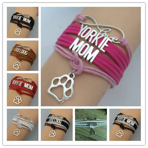 Fashion Pink Letaher Custom Word Yorkie Mom With Paw Charm Bracelet Infinity Love Handmade Dog Or Cat Puppy Jewelry
Fashion Pink Letaher Custom Word Yorkie Mom With Paw Charm Bracelet Infinity Love Handmade Dog Or Cat Puppy Jewelry