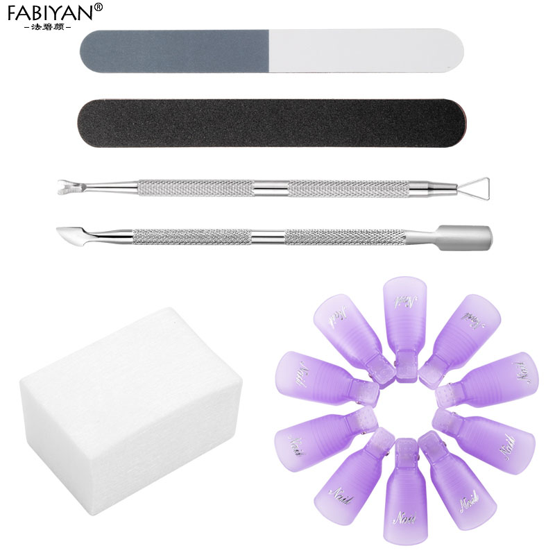Dead Skin Fork Cuticle Pusher Nail Art Gel Polish Remover Set Soak Off Cap Clip Manicure Wipes Polishing File Buffer Tools 6Pcs 
Dead Skin Fork Cuticle Pusher Nail Art Gel Polish Remover Set Soak Off Cap Clip Manicure Wipes Polishing File Buffer Tools 6Pcs