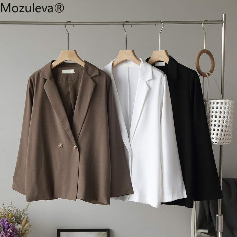 Mozuleva Office Lady Autumn Women's New Solid Business Suit Collar Long Sleeve Good Quality Suit Jacket Vintage Thin Coats, Black
Mozuleva Office Lady Autumn Women's New Solid Business Suit Collar Long Sleeve Good Quality Suit Jacket Vintage Thin Coats, Black