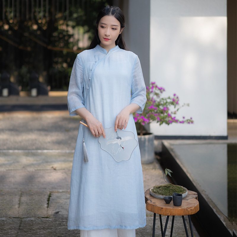 Modern hanfu Chinese traditional clothing purple cool skirt Literary Retro dress Elegant woman Chinese style printing Linen robe
Modern hanfu Chinese traditional clothing purple cool skirt Literary Retro dress Elegant woman Chinese style printing Linen robe