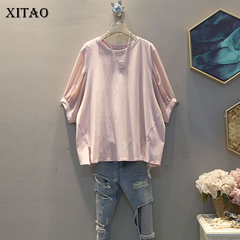 XITAO Leisure Plus Size T Shirt Korean-style Solid Color Loose Women Tops 2020 Summer New Short Sleeve Tee Wild Clothes ZLL4922, Pink zll4922 
XITAO Leisure Plus Size T Shirt Korean-style Solid Color Loose Women Tops 2020 Summer New Short Sleeve Tee Wild Clothes ZLL4922, Pink zll4922