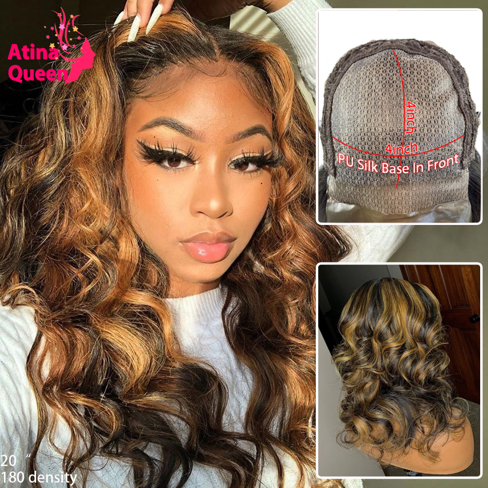 Honey Blonde Ombre Colored Highlight Body Wave PU Silk Base Lace Front Human Hair Wigs Remy Pre Plucked 4*4 Silk Top Closure Wig, Ombre color
Honey Blonde Ombre Colored Highlight Body Wave PU Silk Base Lace Front Human Hair Wigs Remy Pre Plucked 4*4 Silk Top Closure Wig, Ombre color