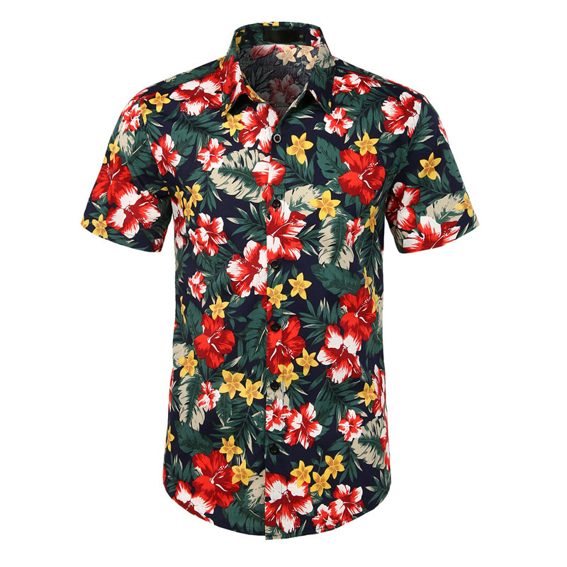 2020 Men Summer Beach Casual Floral Printed Short Sleeve Single Breasted Shirts Gentlemen Regular Fit Turn Down Collar Tops Tee
2020 Men Summer Beach Casual Floral Printed Short Sleeve Single Breasted Shirts Gentlemen Regular Fit Turn Down Collar Tops Tee