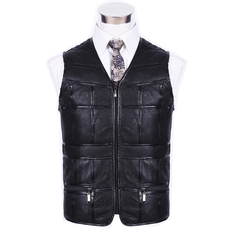 Mens Jacket 100% Leather Sheepskin Lamb Fur V-Neck Men Vest Natural Sheepskin Leather High-Quality Coat H729, Black
Mens Jacket 100% Leather Sheepskin Lamb Fur V-Neck Men Vest Natural Sheepskin Leather High-Quality Coat H729, Black