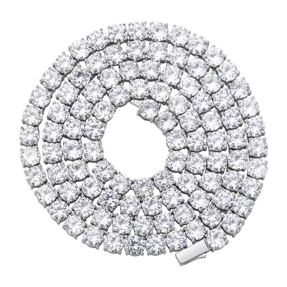 Cubic Zirconia Tennis Chain Necklace Choker 5mm 16-30 inches Real Gold Bling Full Diamond Long Necklaces Hip Hop Luxury Iced Out Jewelry for Men Women