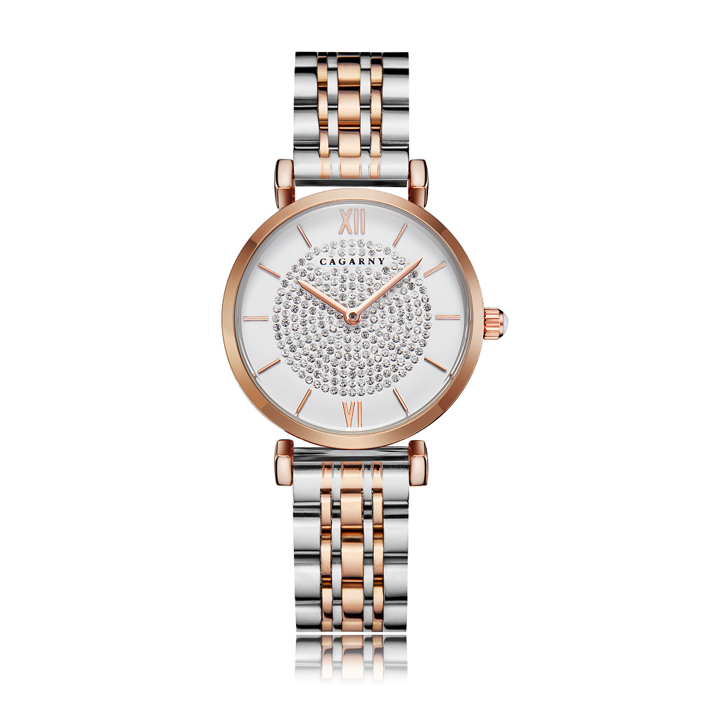 Dropshipping Rose Gold Stainless Steel Bracelet Watch Women Fashion Womens Quartz Watches Hip Hop Diamonds Ladies Clock Female CX200720