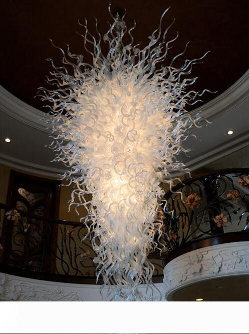 Modern Chandelier Large Chandelier Pendant Lamps LED Big Chain Pendant Lamps 300cm Height White Color Home Salon Hotel Art Decoration