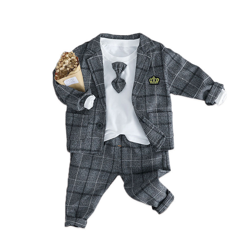 Baby Boy 3pc Suits Gentleman Wedding Party Kids One Button Jacket Coats Bow T-shirt and Pants Infant Children Clothing Sets, Brown
Baby Boy 3pc Suits Gentleman Wedding Party Kids One Button Jacket Coats Bow T-shirt and Pants Infant Children Clothing Sets, Brown