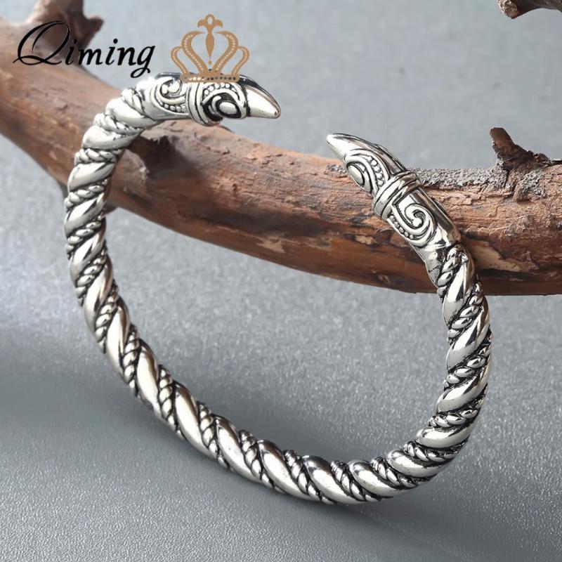 QIMING Men's Large Bangle Wristband Vintage Viking Jewelry Women Bangles Handmade Twist Charms Bracelets Bijoux
QIMING Men's Large Bangle Wristband Vintage Viking Jewelry Women Bangles Handmade Twist Charms Bracelets Bijoux