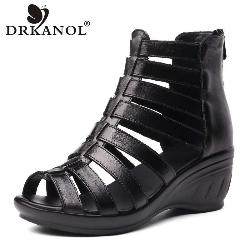 DRKANOL 2020 Women Gladiator Sandals Sexy Cutout Genuine Cow Leather Wedge Sandals Summer High Heels Women Shoes Zapatos Mujer, Black
DRKANOL 2020 Women Gladiator Sandals Sexy Cutout Genuine Cow Leather Wedge Sandals Summer High Heels Women Shoes Zapatos Mujer, Black
