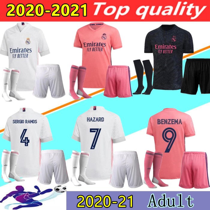 2020 2021 Real Madrid Soccer Jersey kits uniforms 20/21 SERGIO RAMOS HAZARD BENZEMA MODRIC camiseta de futbol Football shirt set +socks
2020 2021 Real Madrid Soccer Jersey kits uniforms 20/21 SERGIO RAMOS HAZARD BENZEMA MODRIC camiseta de futbol Football shirt set +socks