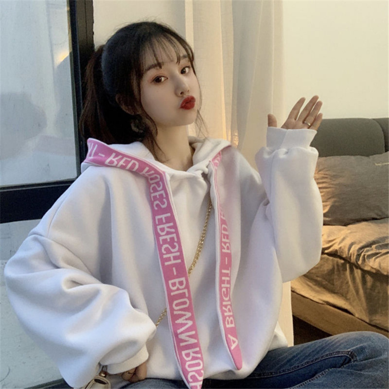 Winter Kpop Harajuku New Hoodies Women Fashion Trend Hiphop Loose Oversized Hooded Sweatshirt Coat Streetwear Sudadera Mujer T200311