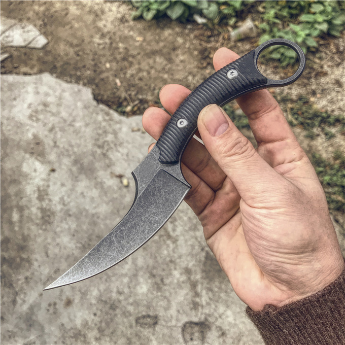 Top Quality Karambit Claw Knife 440C Stone Wash Blade Full Tang G10 Handle Outdoor Survival Tactical hete With Kydex