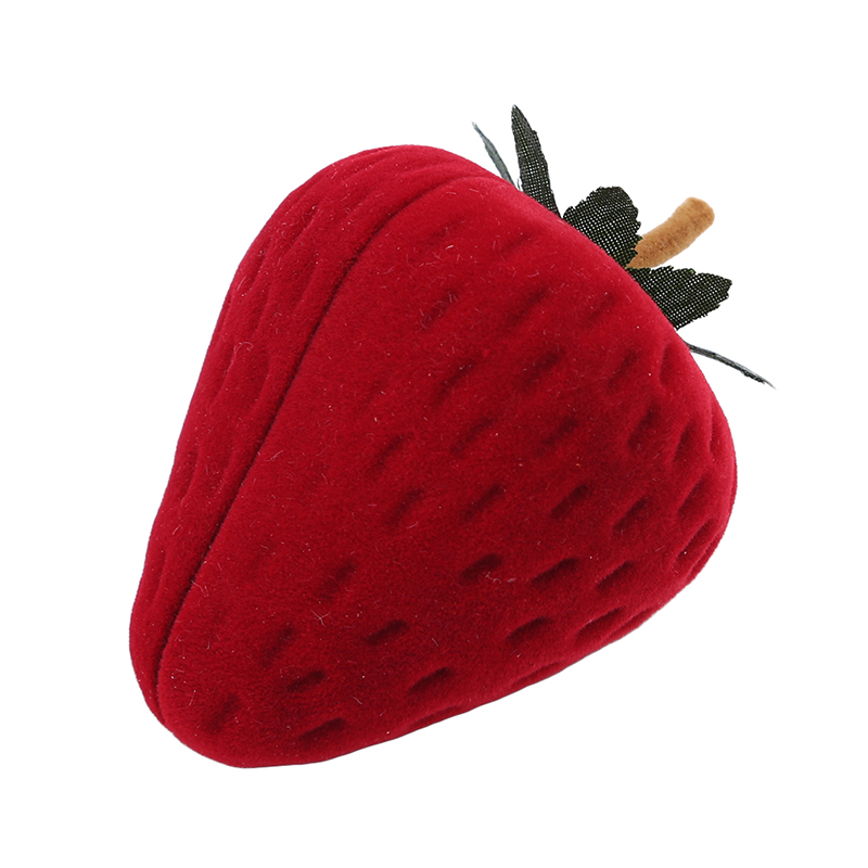 Creative Red Strawberry Shape Candy Box Velvet Jewelry Ring Storage Box Protection Bag Flocking Ring Gift
Creative Red Strawberry Shape Candy Box Velvet Jewelry Ring Storage Box Protection Bag Flocking Ring Gift