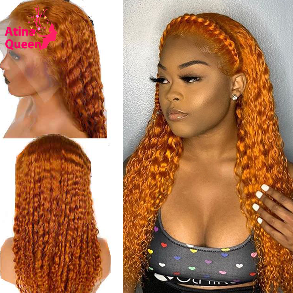 Preplucked Orange Lace Front Wig 13x6 Long Ginger Colored Human Hair Wigs Deep Curly Remy Lace Frontal Wigs For Black Women
Preplucked Orange Lace Front Wig 13x6 Long Ginger Colored Human Hair Wigs Deep Curly Remy Lace Frontal Wigs For Black Women