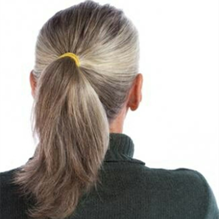 Ponytail Hair Extension Strands Crochet Real Human Hai Handmade Dreadlocks Crochet Hair Extensions Silver Grey Hair Ponytails Natural