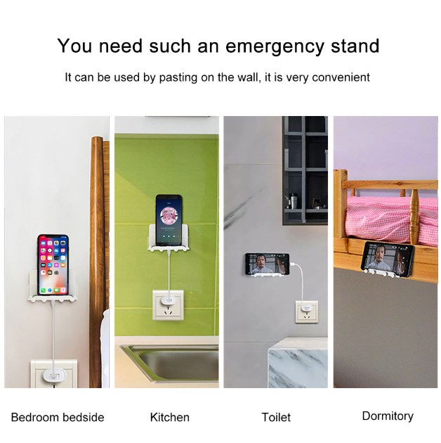 Phone Holder Mobile Stand For Wall Mount Holder Adhesive Stand Portable Phone Wall Charger Hook Holder Hanging