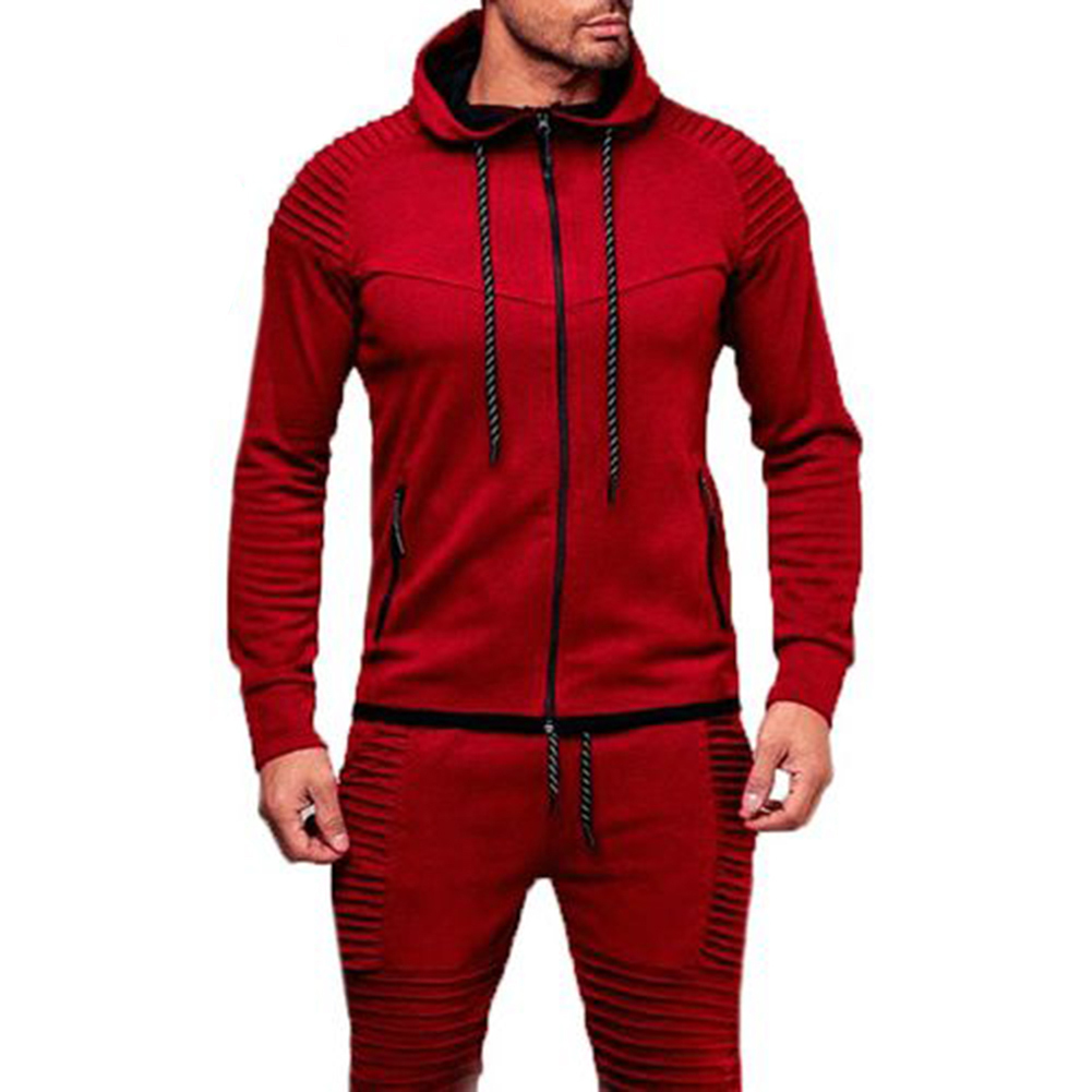 2019 Men Fashion Long Sleeve Hoodies+Pants Set Male Tracksuit Sport Suit Men's Gyms Set Casual Sportswear Suit T200720