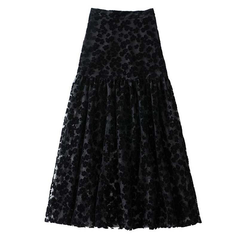 Women Stylish Mesh Skirt Side Zipper Floral Pattern Black Ankle Length Long Skirts FFZBQ92, As pic
Women Stylish Mesh Skirt Side Zipper Floral Pattern Black Ankle Length Long Skirts FFZBQ92, As pic